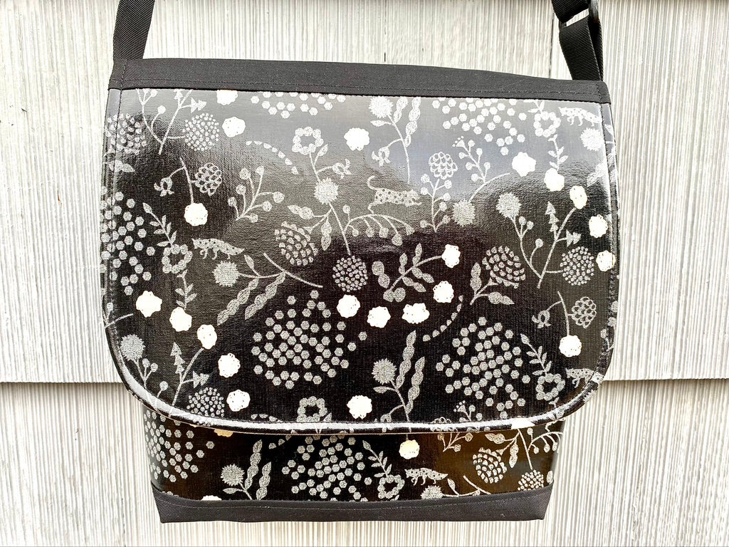 Tall Messenger Bag in Silver Fox