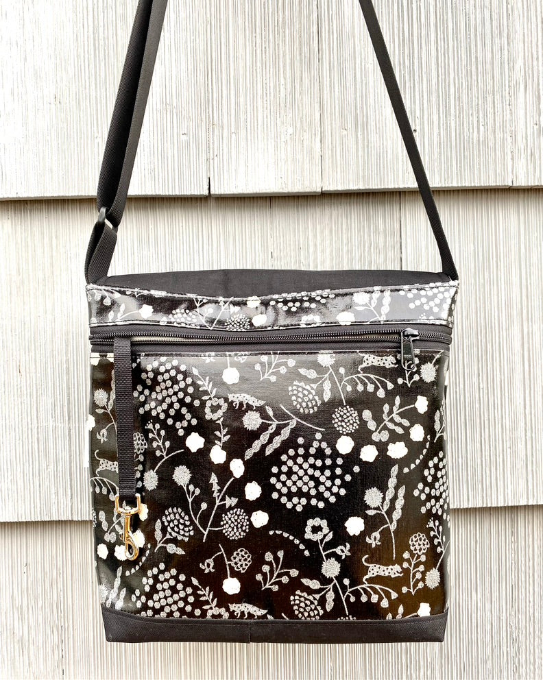 Tall Messenger Bag in Silver Fox