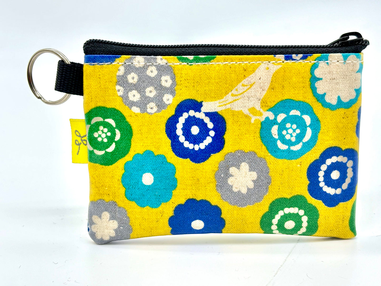 Coin Purse in Yellow Bird Print