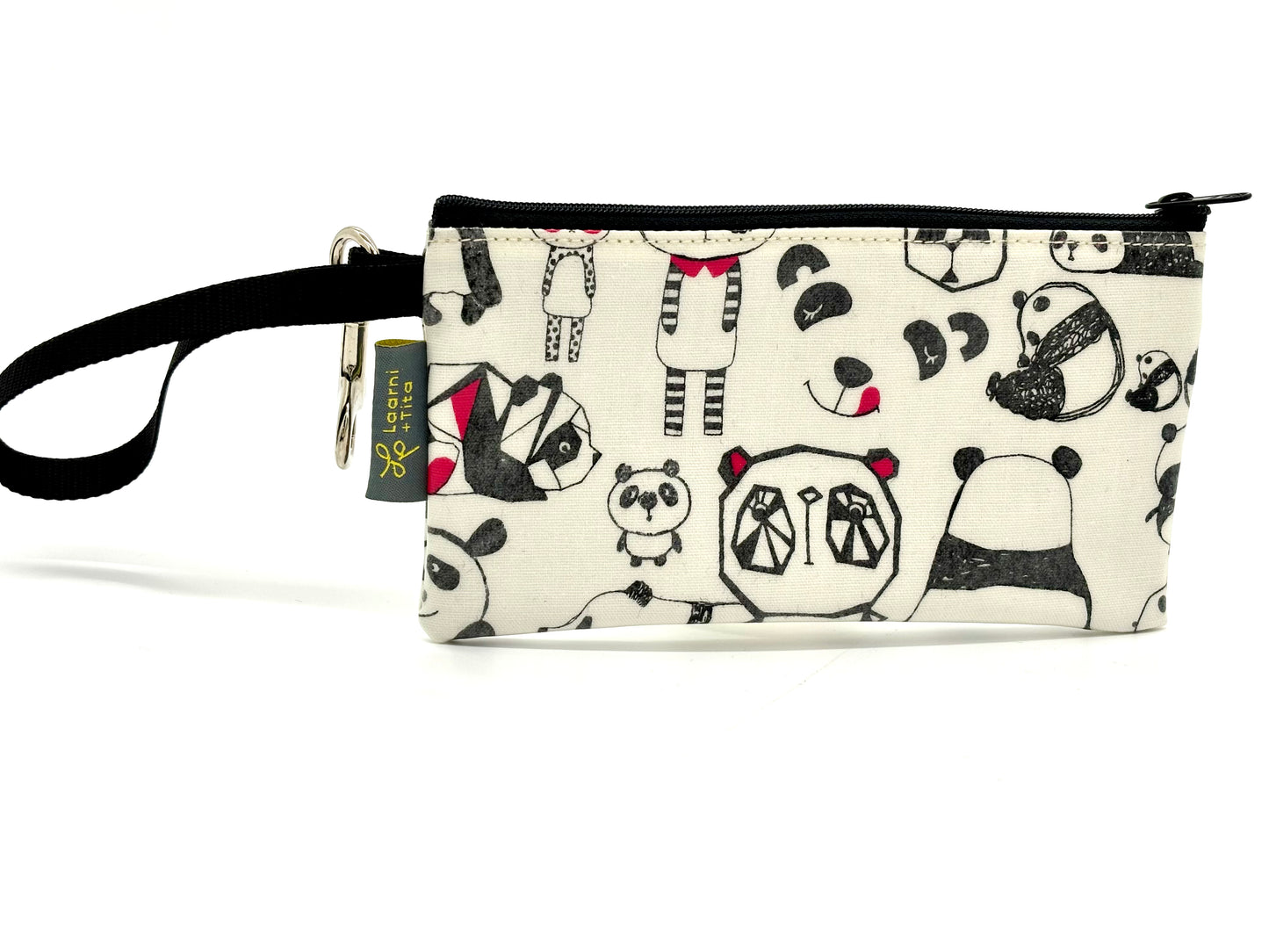 Small Wristlet in Cute Pandas