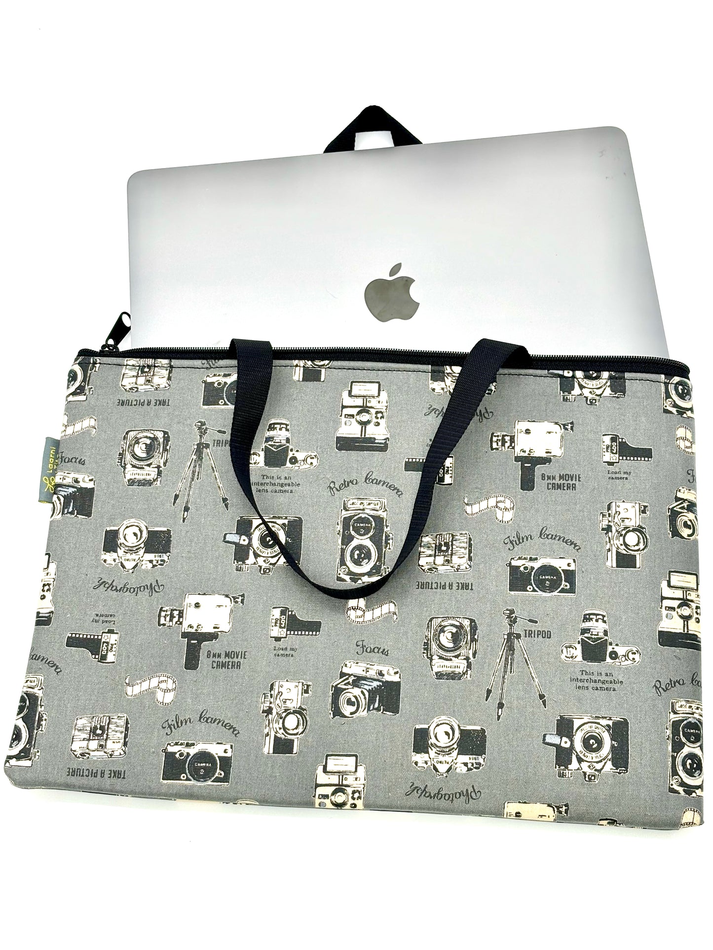 Laptop Sleeve in Vintage Cameras Gray