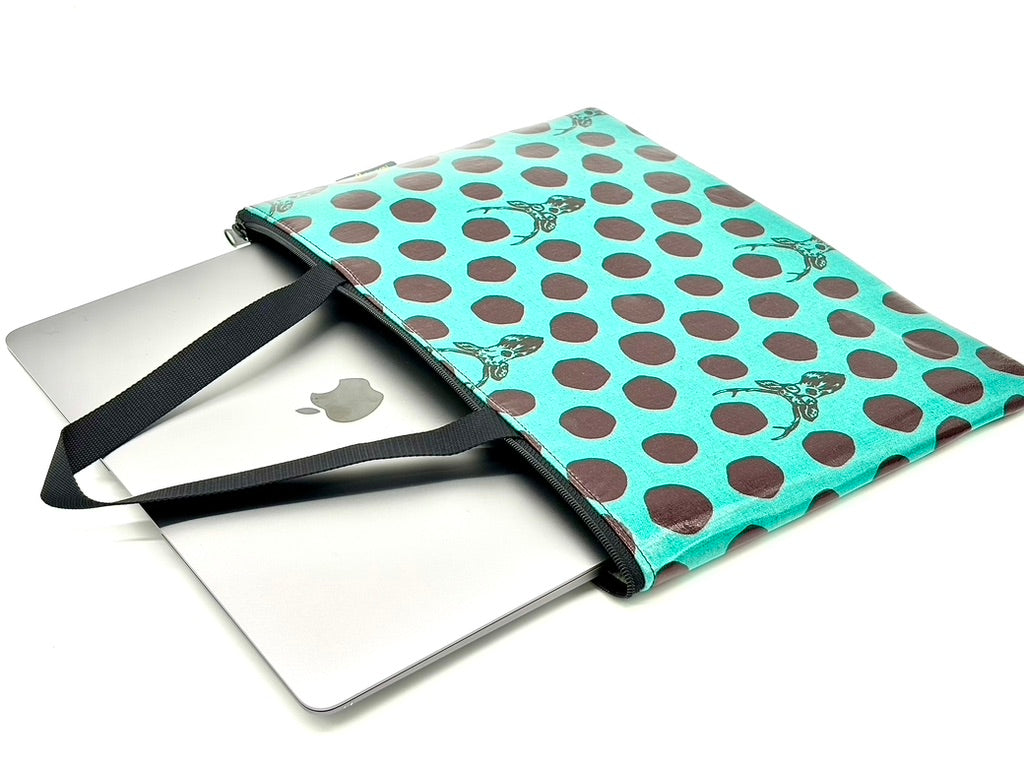 Laptop Sleeve in Teal Deer with Glasses