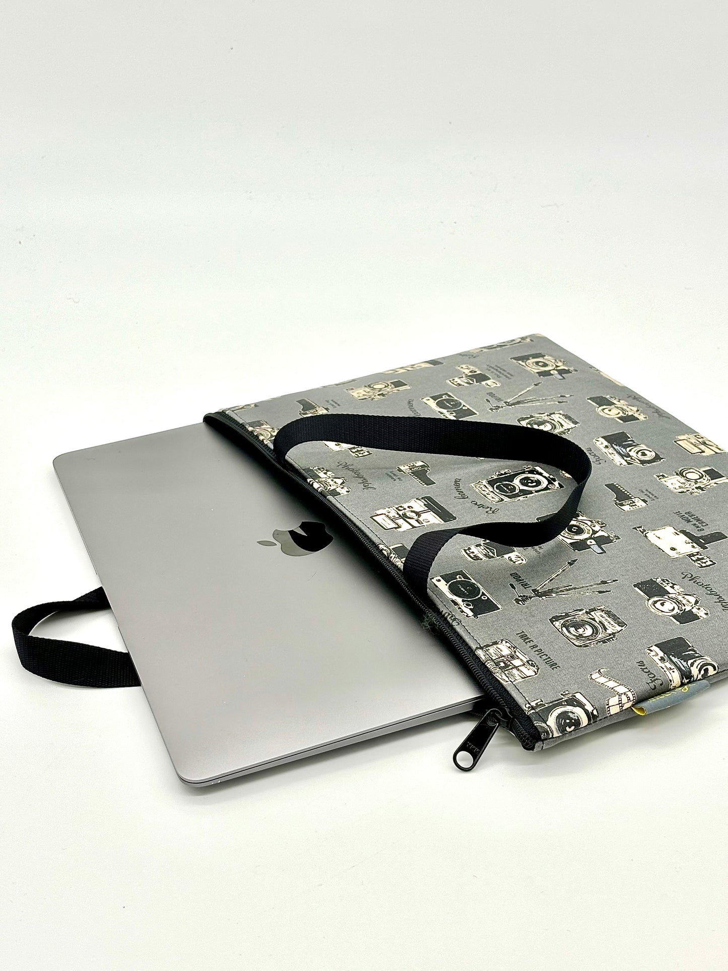 Laptop Sleeve in Vintage Cameras Gray