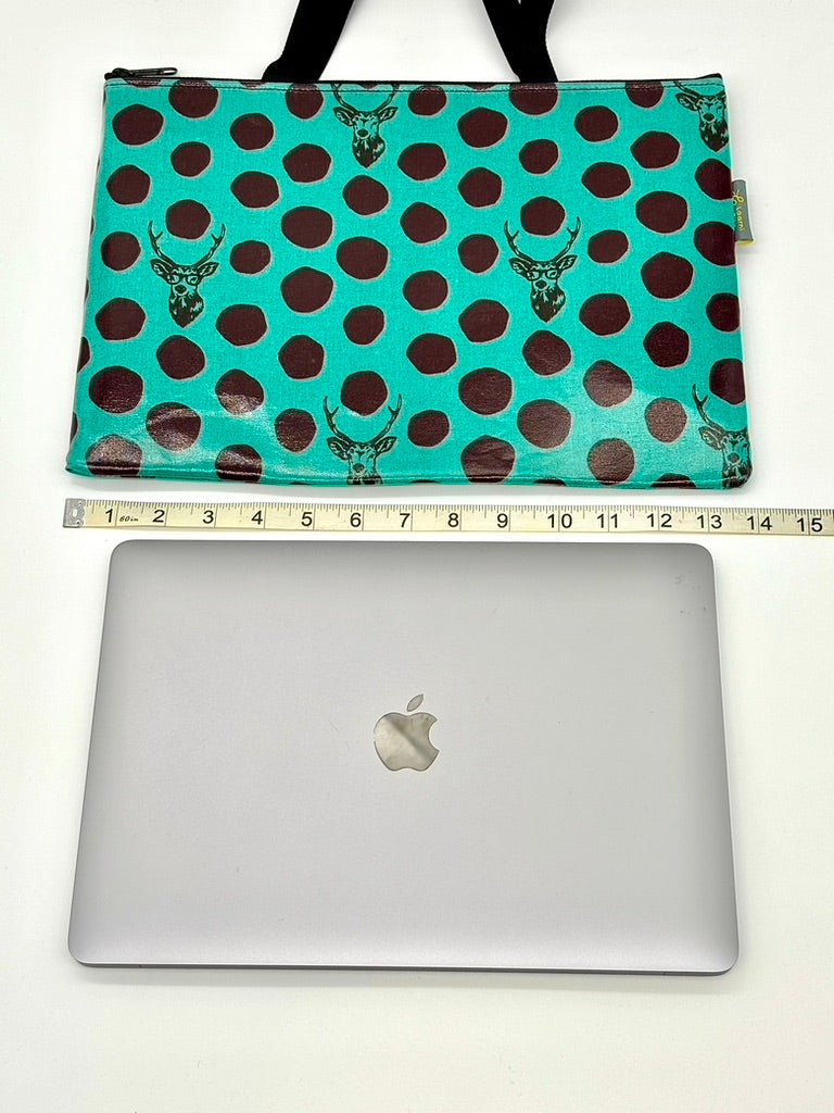 Laptop Sleeve in Teal Deer with Glasses