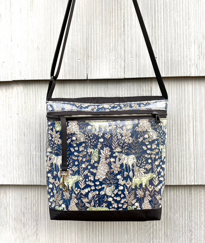 Tall Messenger Bag in Forest Animals