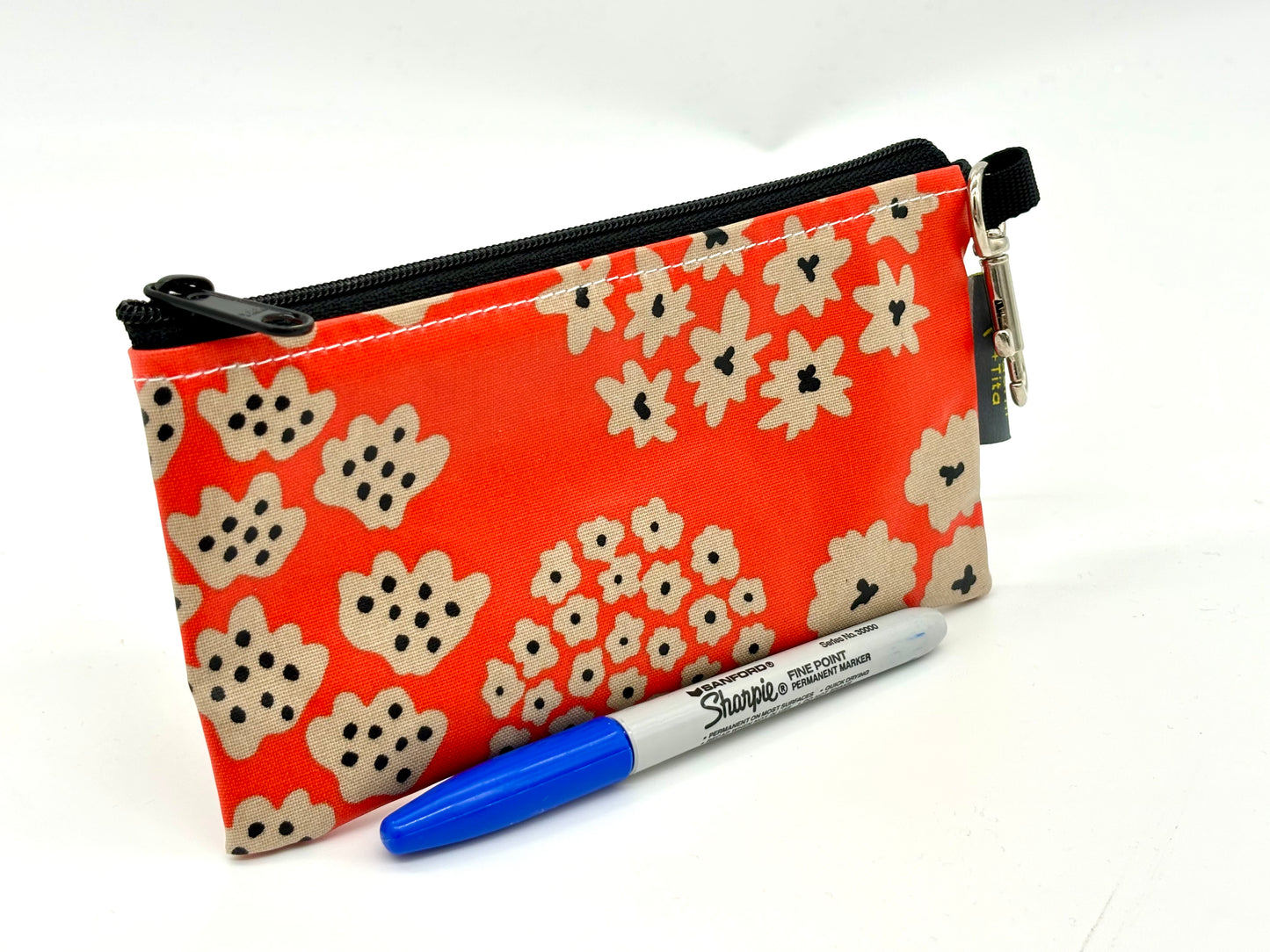 Small Wristlet in Orange Flowers