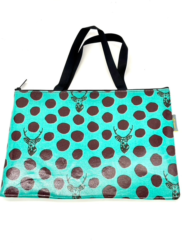 Laptop Sleeve in Teal Deer with Glasses