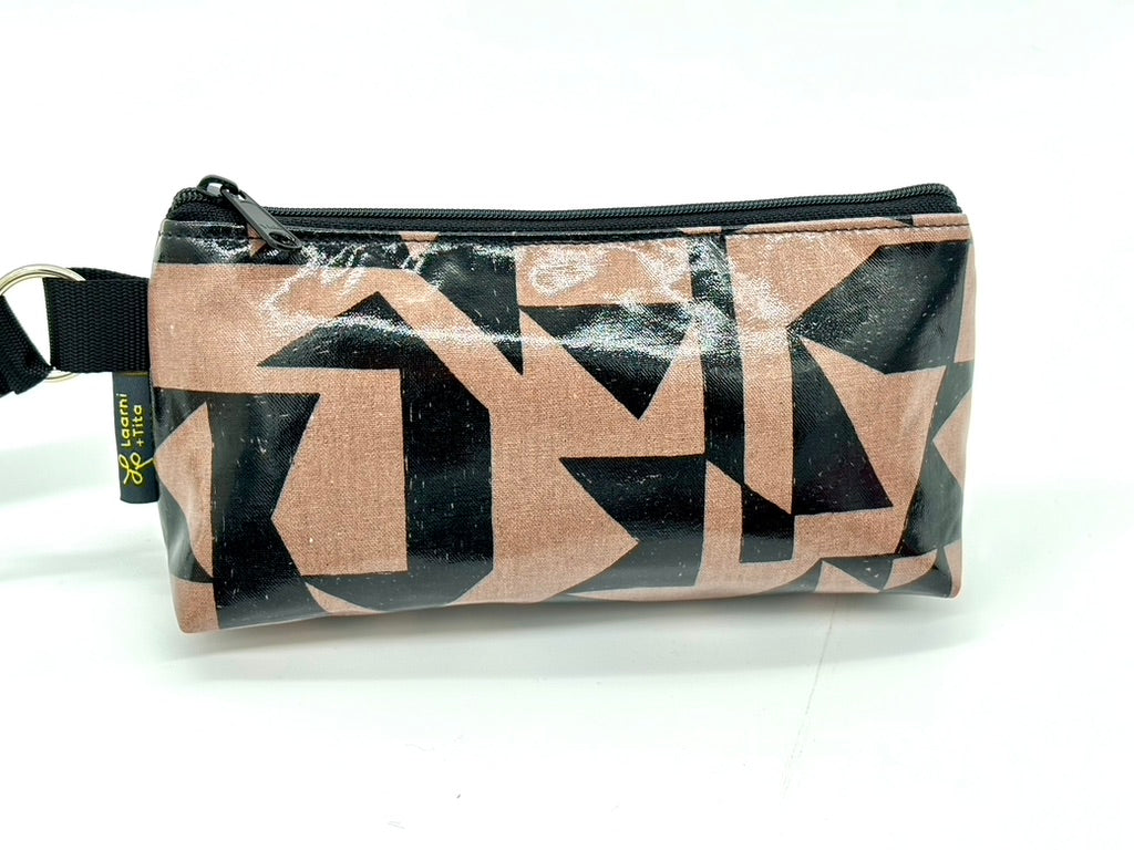 Medium Makeup Bag in Brown and Black graphics