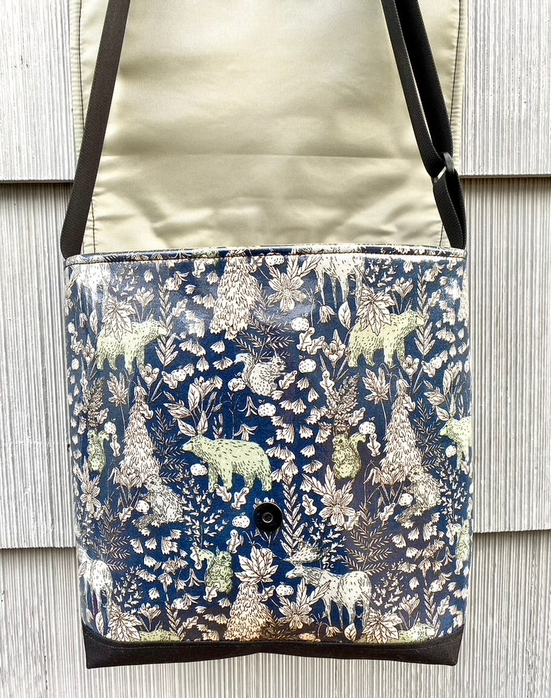 Tall Messenger Bag in Forest Animals