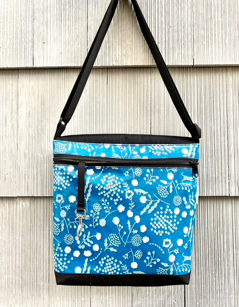 Tall Messenger Bag in Blue Silver Fox