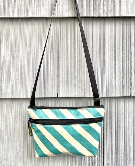 Alyssa Purse in Striped Aqua