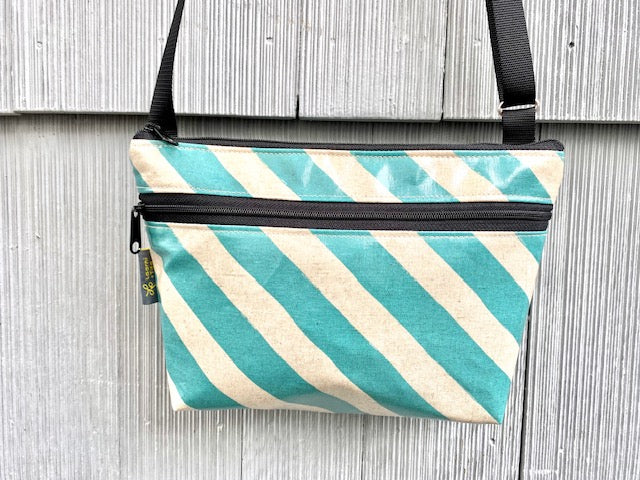 Alyssa Purse in Striped Aqua