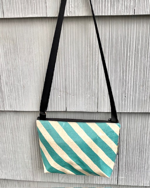 Alyssa Purse in Striped Aqua