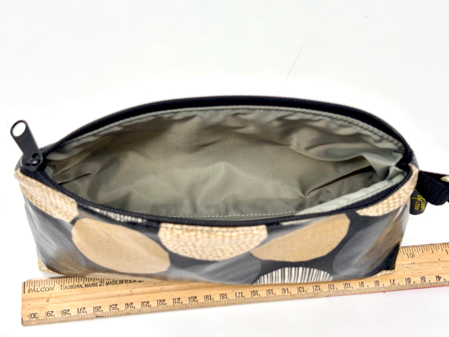 Medium Makeup Bag in Rounds mauve & cream