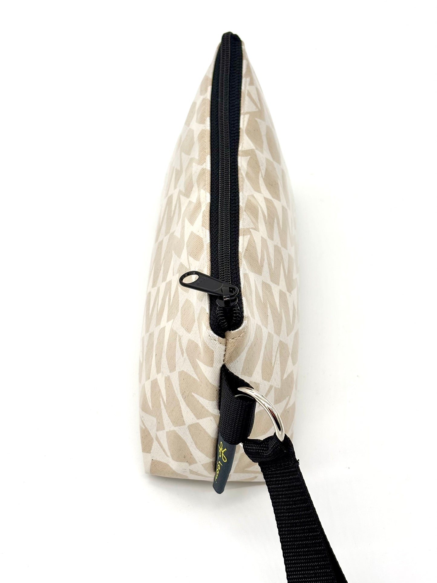 Medium Makeup Bag in Silver Cream Streamers