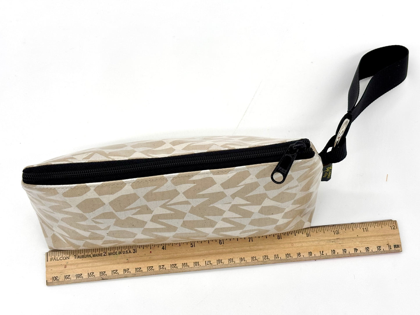 Medium Makeup Bag in Silver Cream Streamers