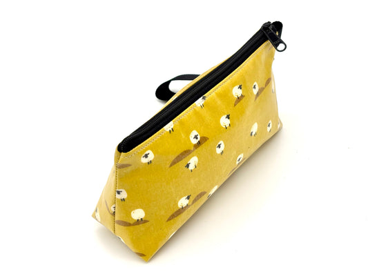 Medium Makeup Bag in Yellow Sheep