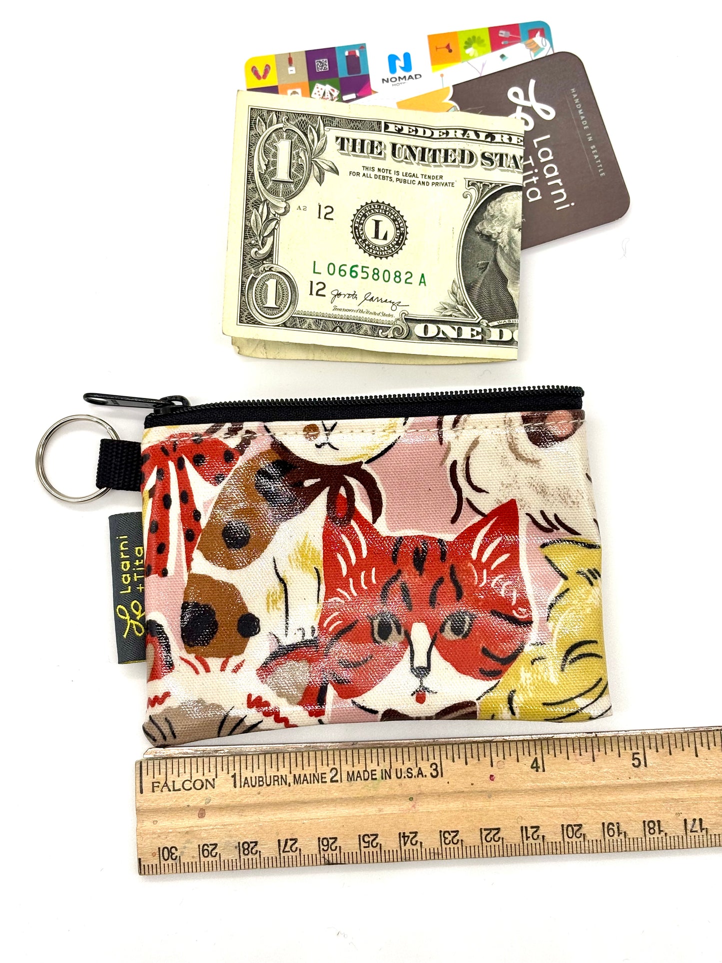 Coin Purse in Multi Cats