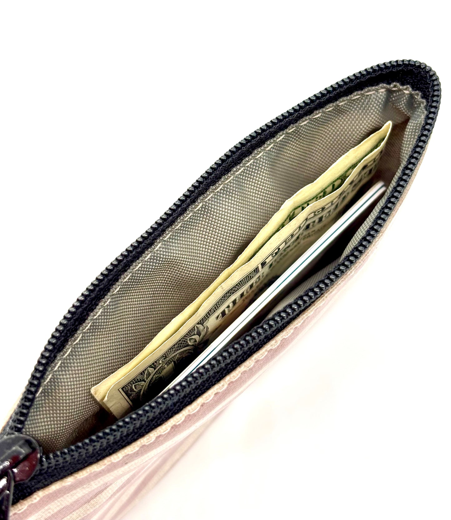 Coin Purse in Pink Stripes