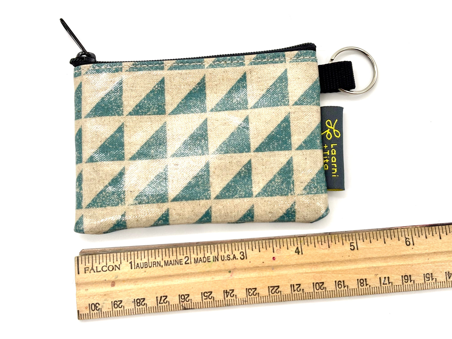 Coin Purse in Green Angles