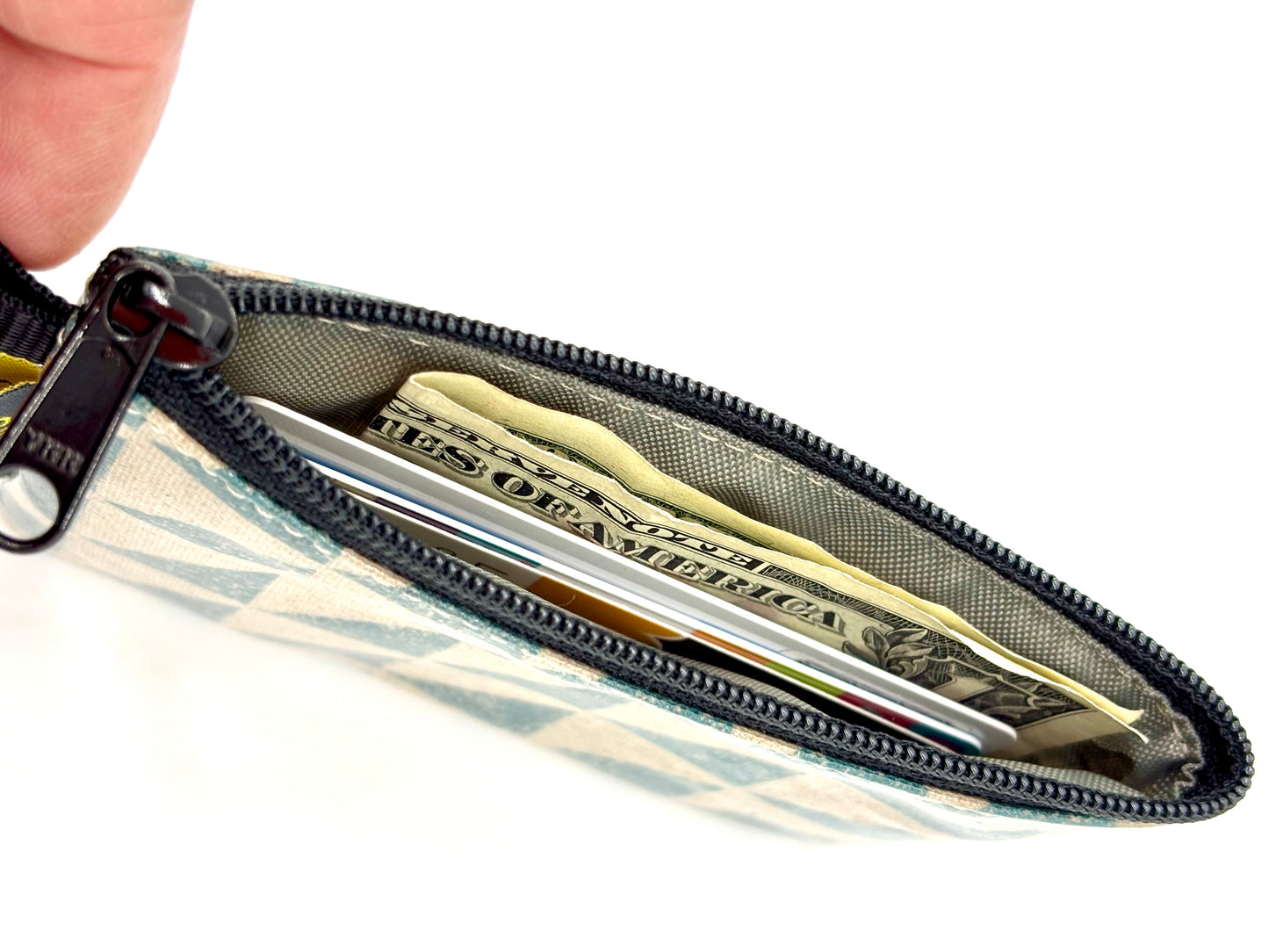 Coin Purse in Green Angles