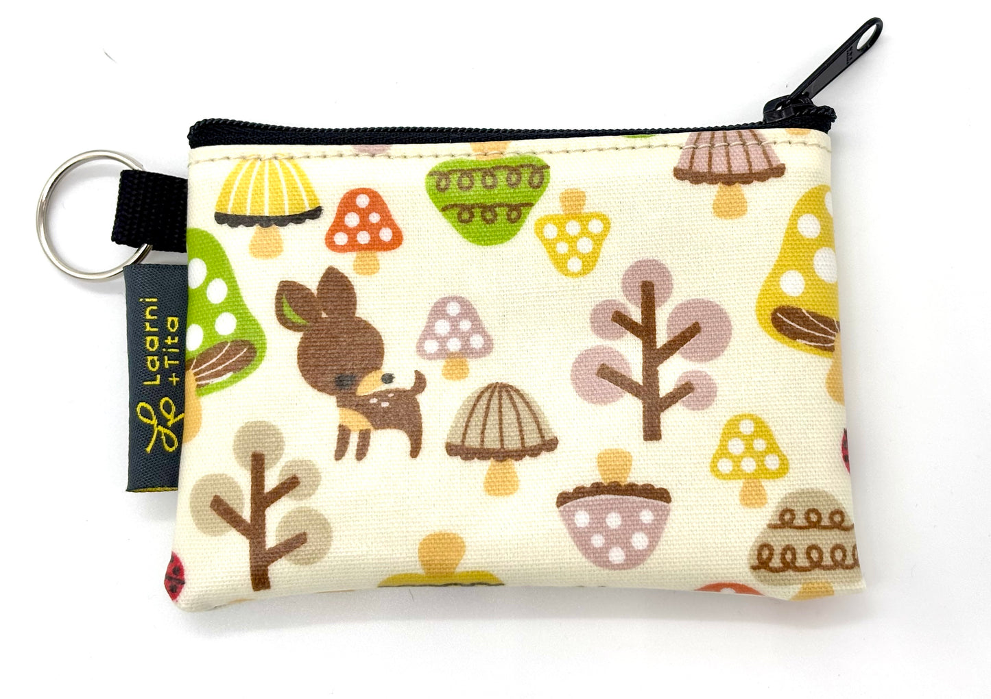 Coin Purse in Green Mushrooms