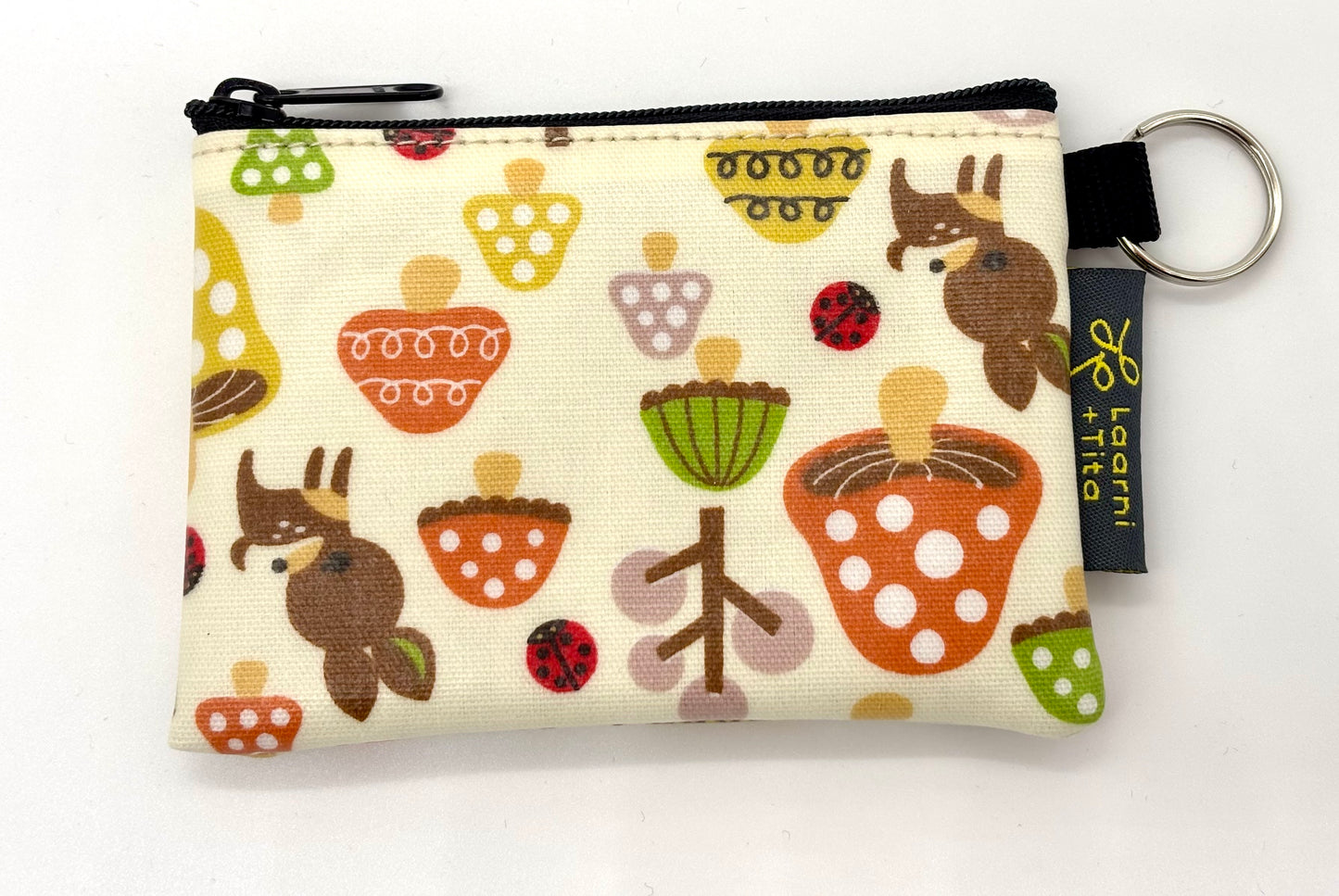 Coin Purse in Green Mushrooms