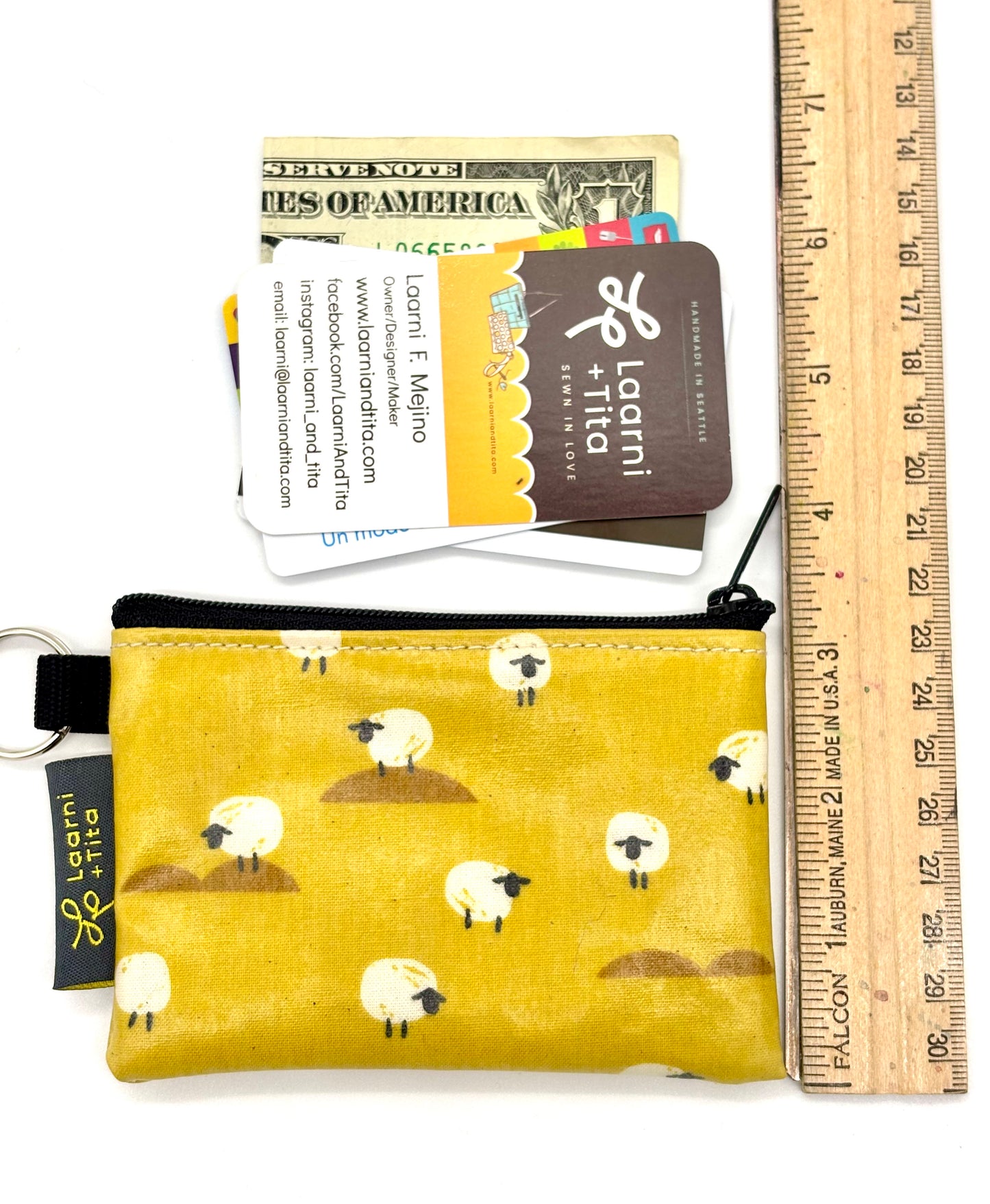 Coin Purse in Yellow Sheep