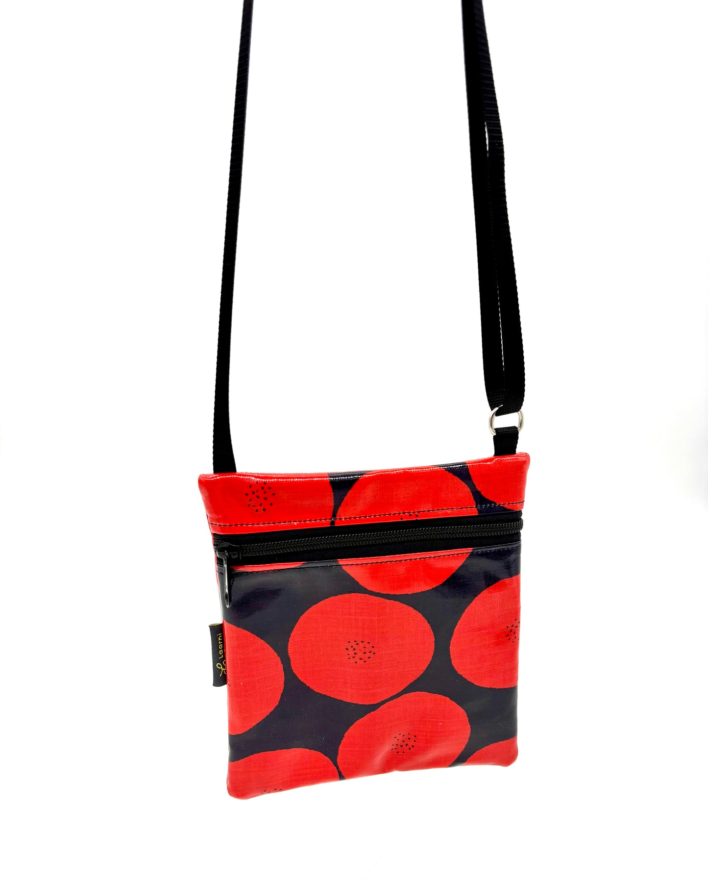 Small Travel Purse in Red Round with Dots