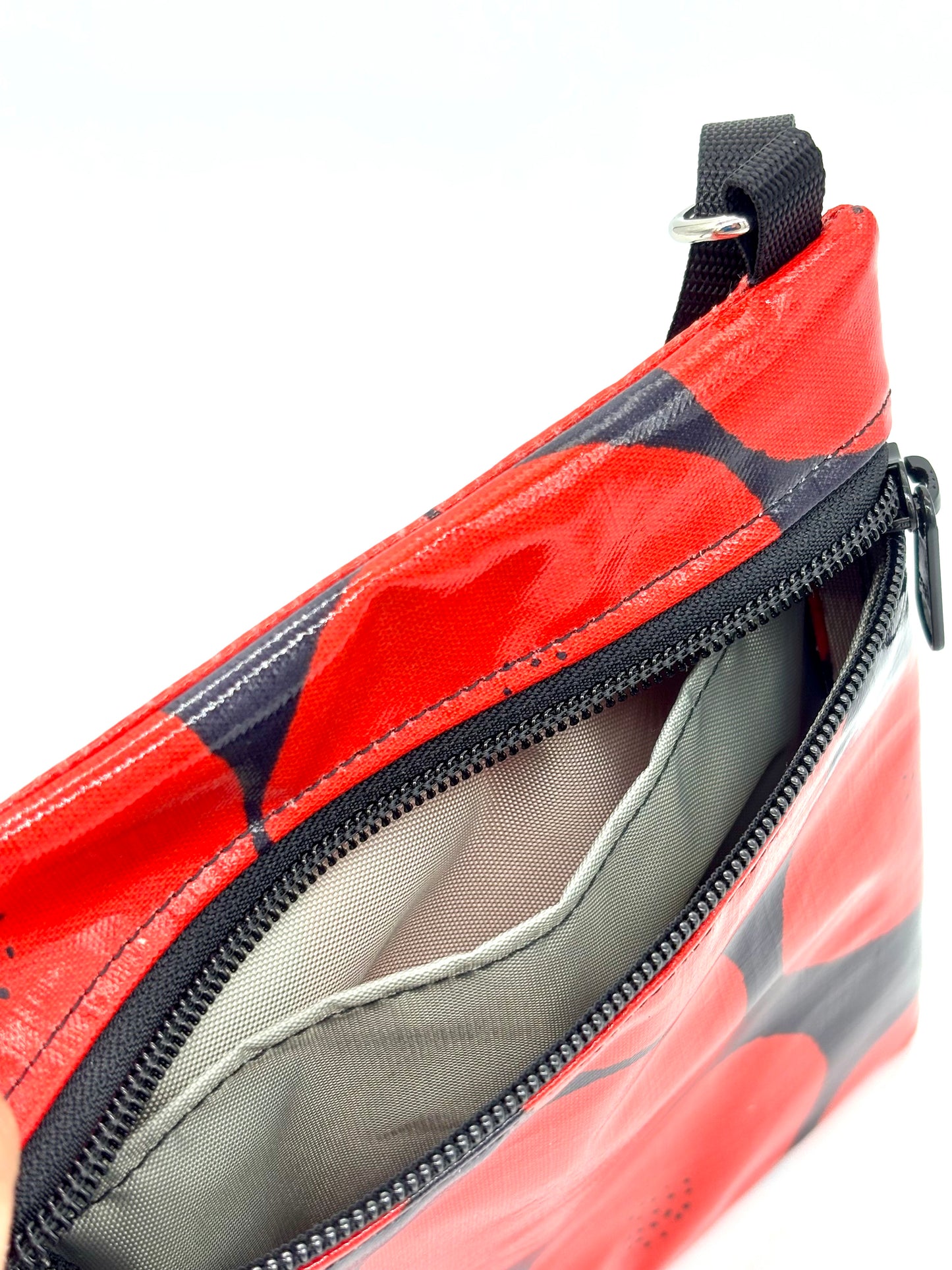 Small Travel Purse in Red Round with Dots
