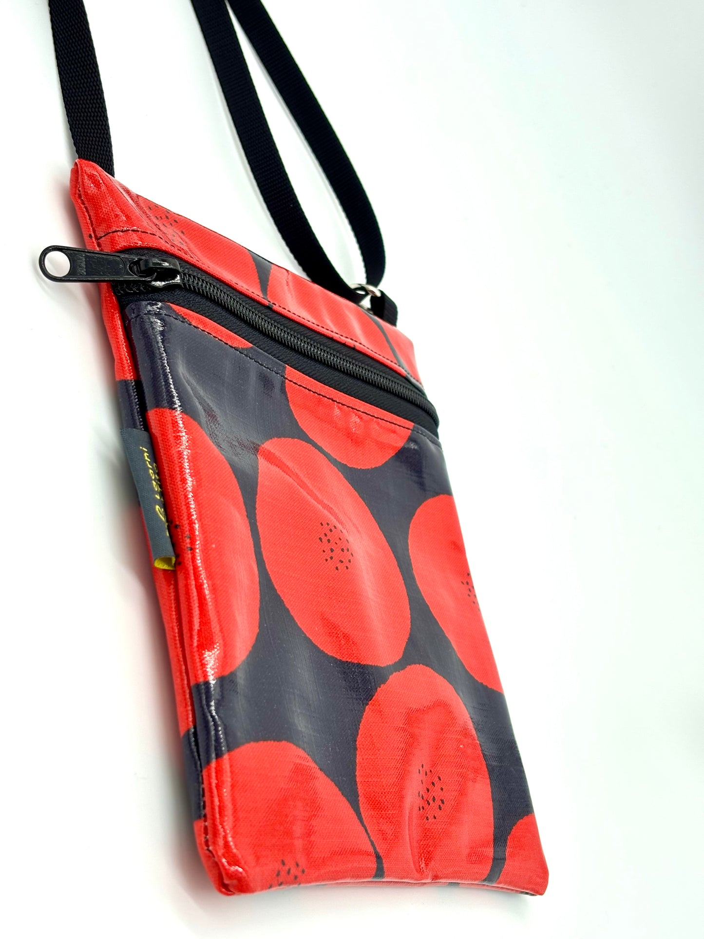 Small Travel Purse in Red Round with Dots