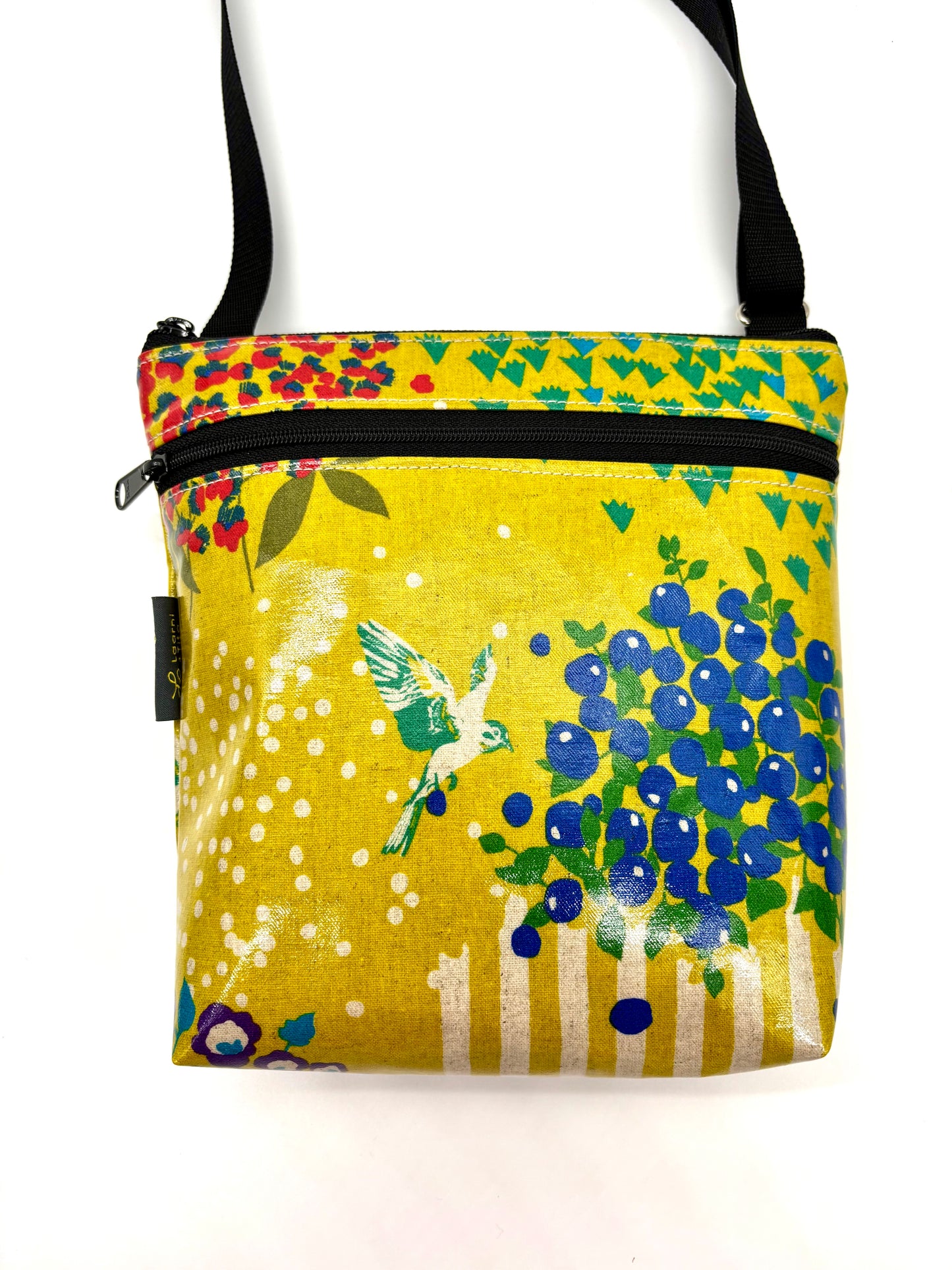 Medium Travel Purse in Garden Bird Yellow