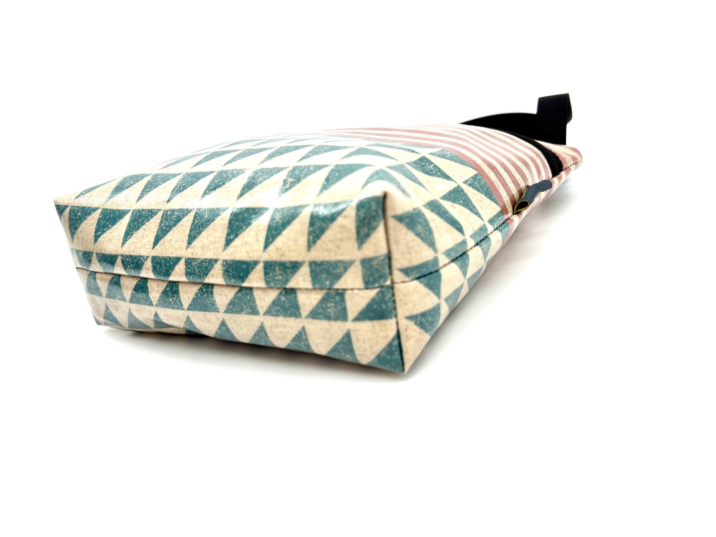 Medium Travel Purse in Pink/Green Stripes/Angles