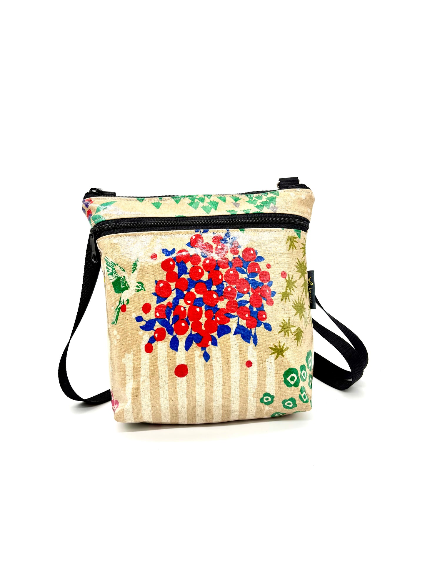 Medium Travel Purse in Garden Bird Cream