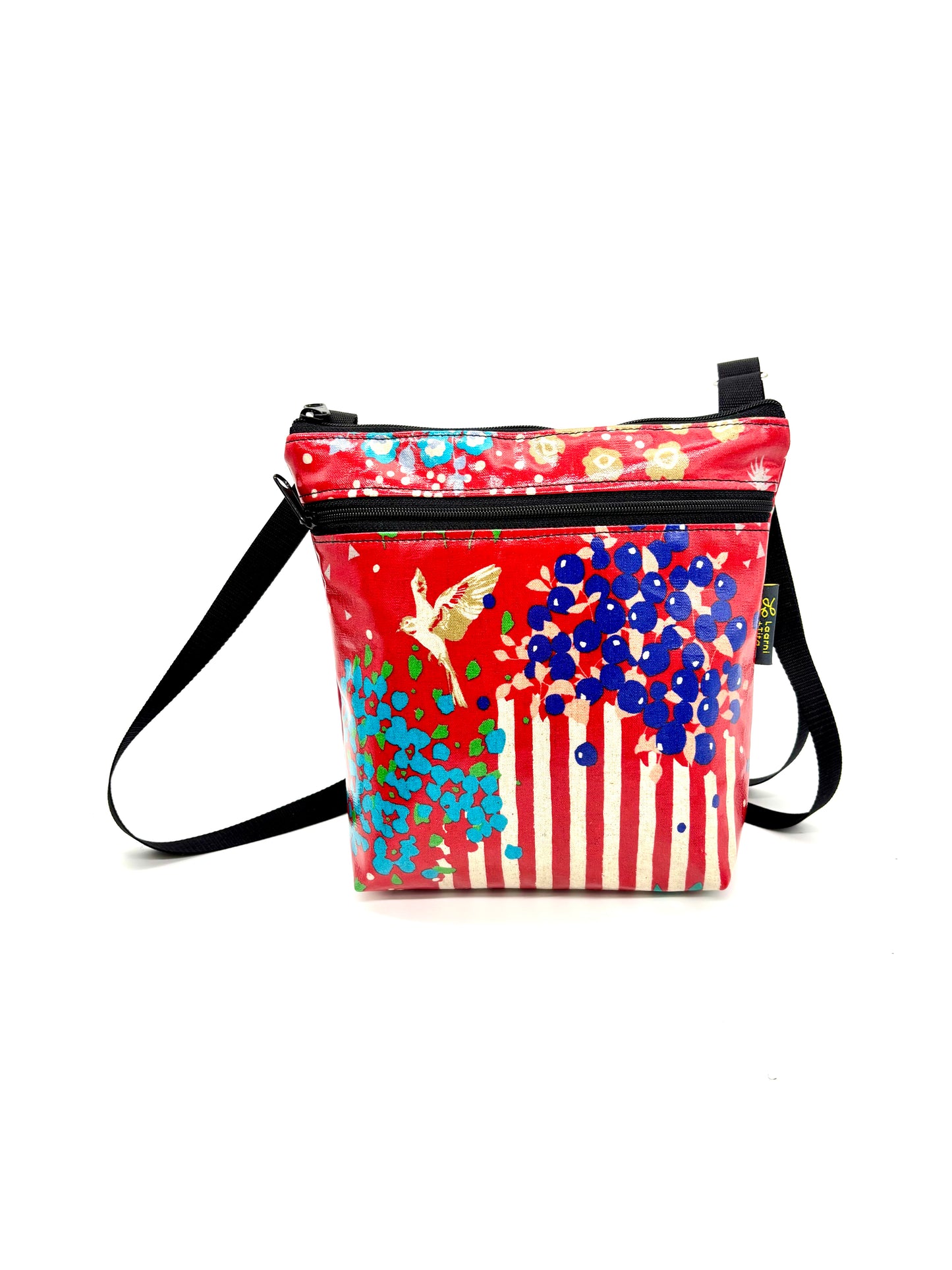 Medium Travel Purse in Garden Bird Red