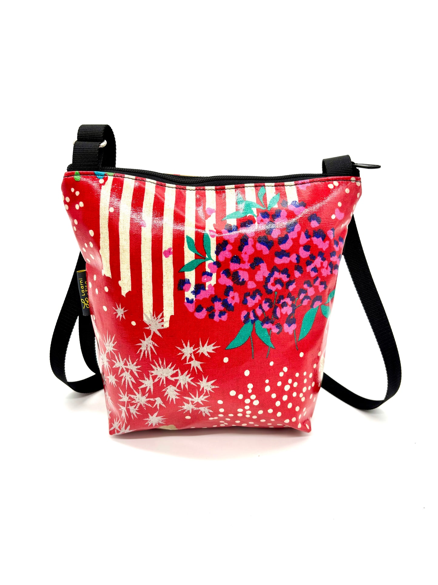 Medium Travel Purse in Garden Bird Red