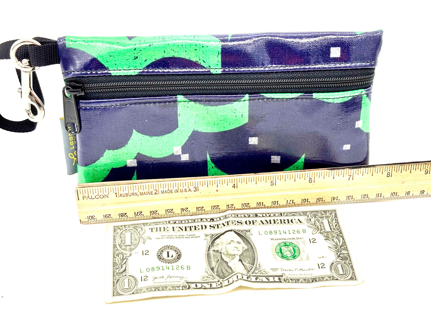 Medium Wristlet in Blue/Green Graphics