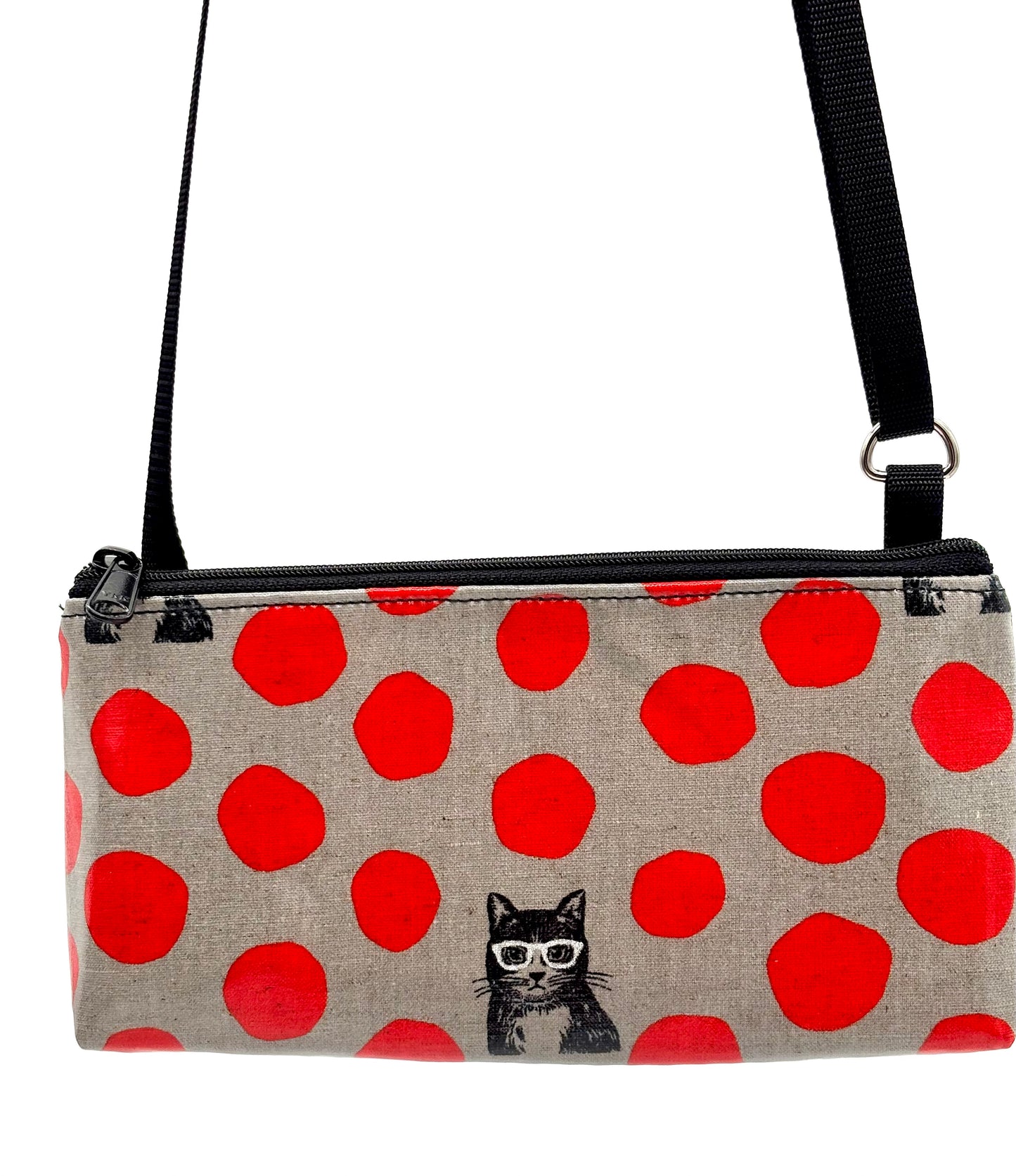 Mini Purse in Cat w/ Glasses in Red