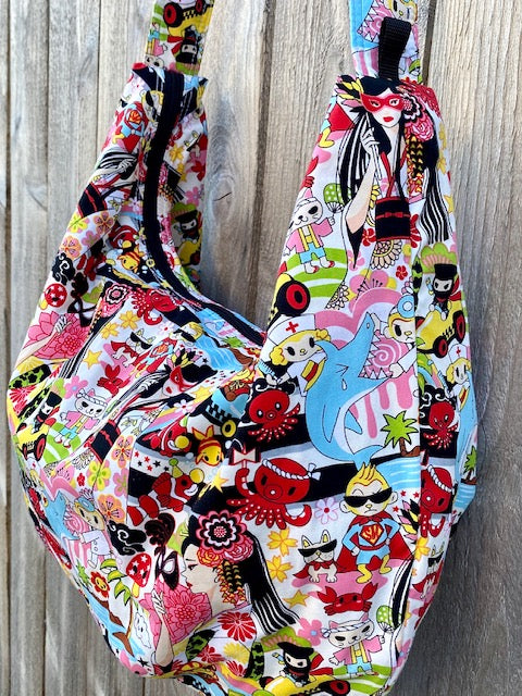 Hobo Bag in Cartoon Print#1