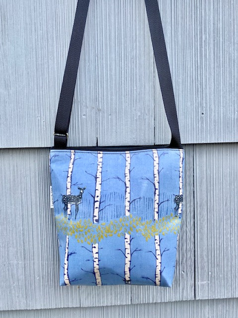Medium Travel Purse in Blue Deer