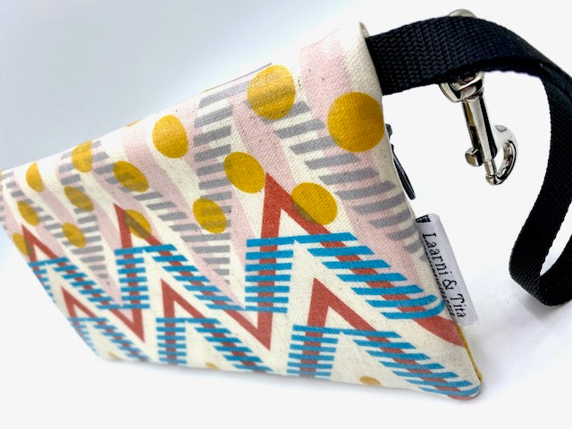 Large Wristlet in Chevron Dots