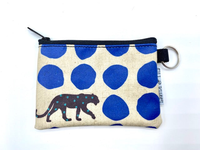 Coin Purse in Blue Spotted Leopard