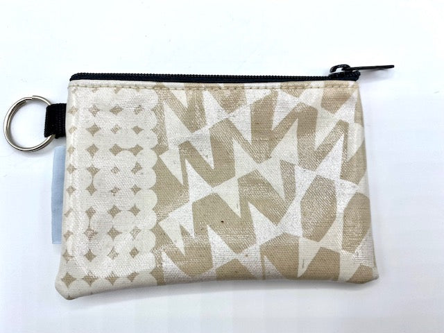 Coin Purse in Silver Cream Streamers