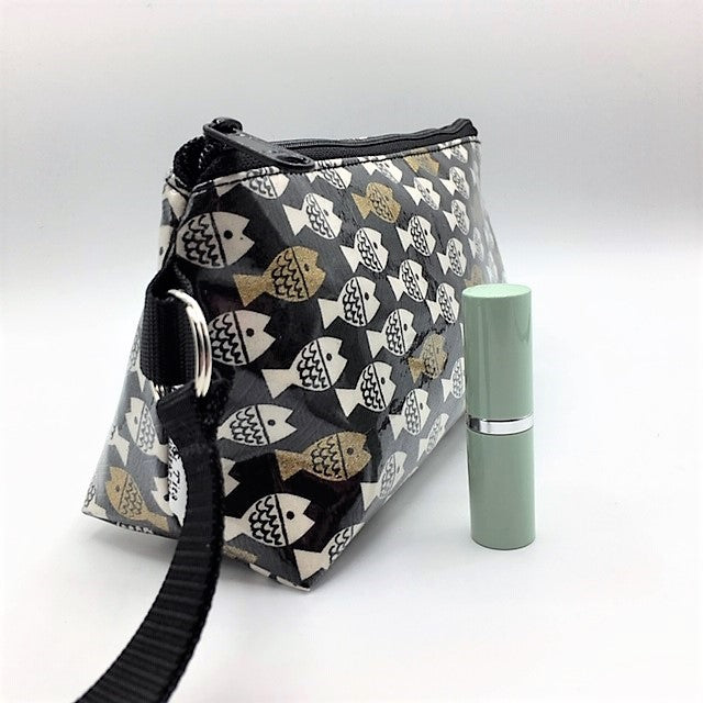 Medium Makeup Bag in Gold Fish
