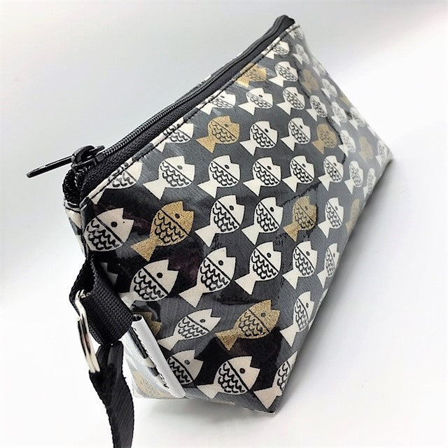 Medium Makeup Bag in Gold Fish