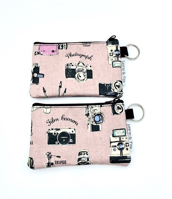 Coin Purse in Vintage Cameras Pink