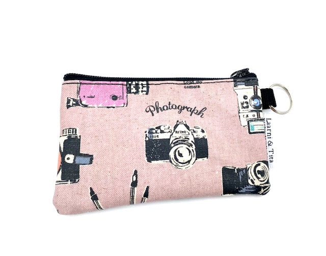 Coin Purse in Vintage Cameras Pink