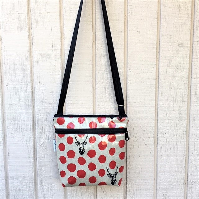 Medium Travel Purse in Red Deer with Glasses