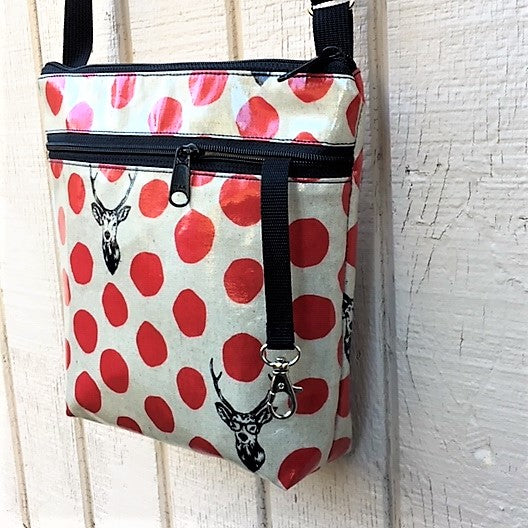 Medium Travel Purse in Red Deer with Glasses