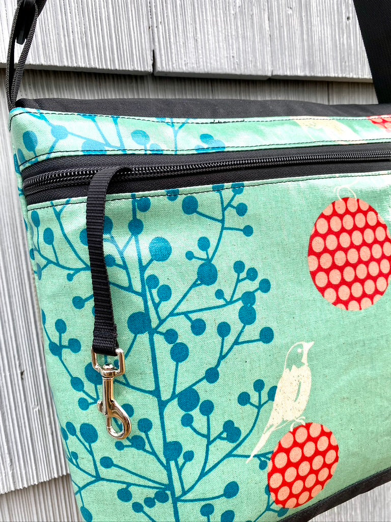 Tall Messenger Bag in Bird with Butterfly